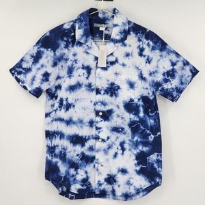 Outerknown BBQ Shirt Lapis Men's Button Up Short Sleeve Size Small NWT